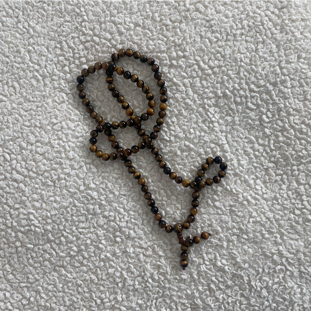 Authentic tiger eye beaded necklace